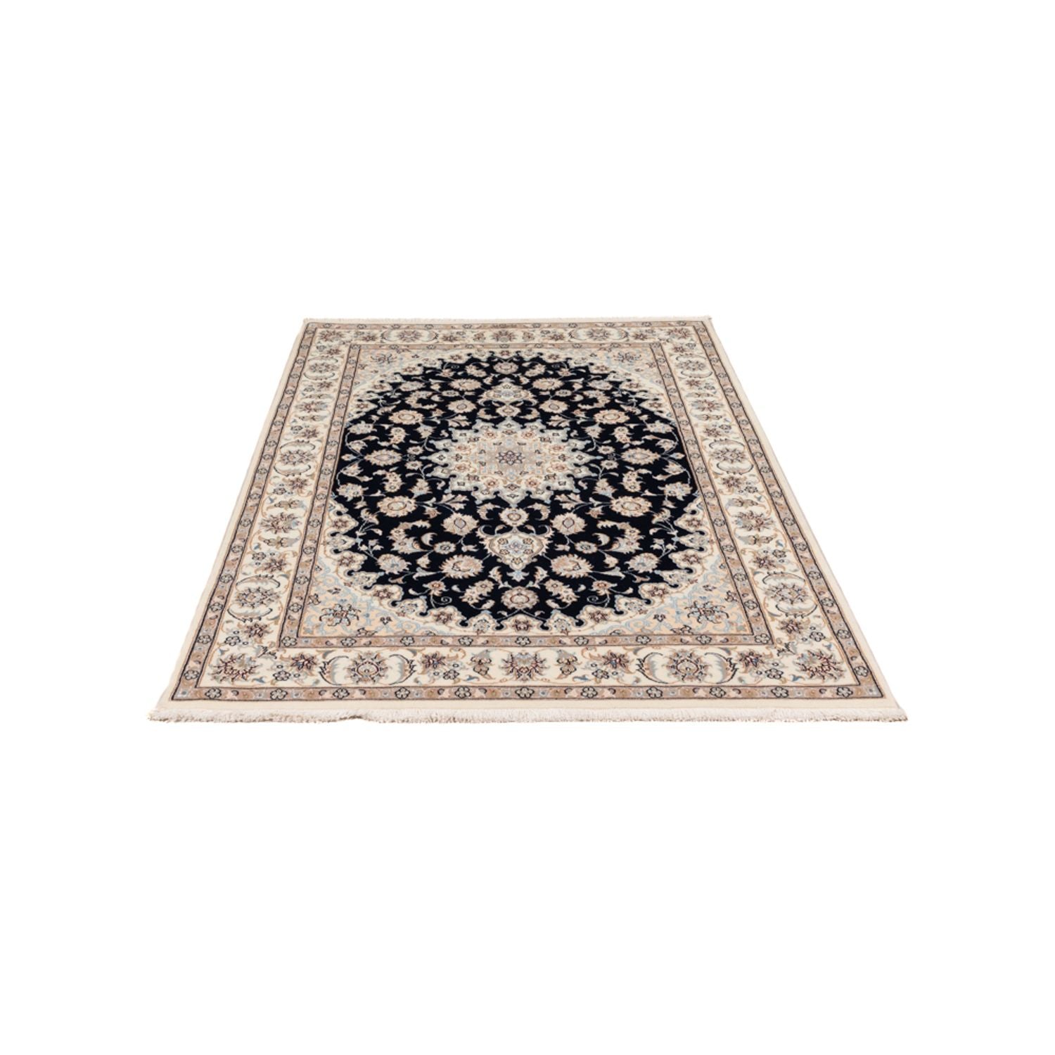 Persisk tæppe - Nain - Premium - 180 x 120 cm - mørkeblå