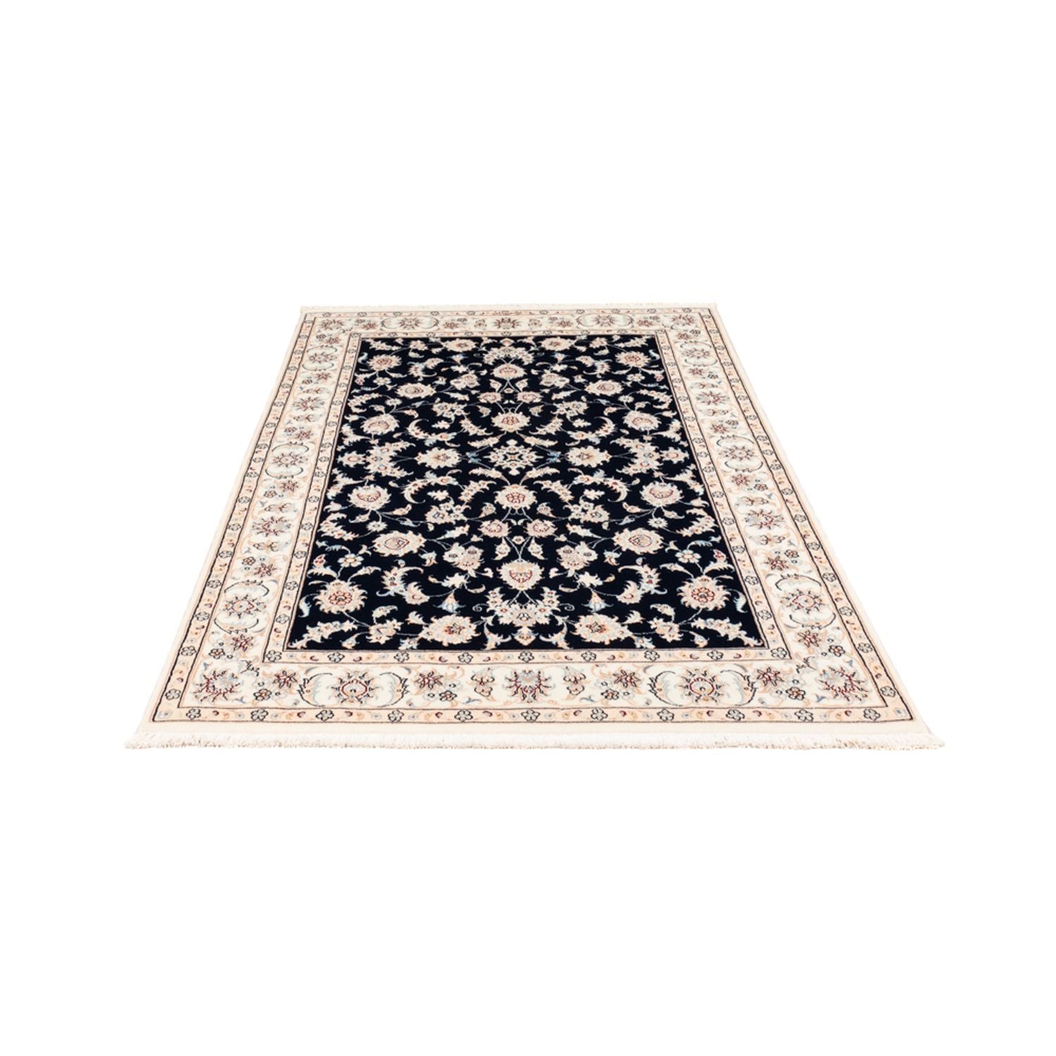 Persisk tæppe - Nain - Premium - 174 x 120 cm - mørkeblå
