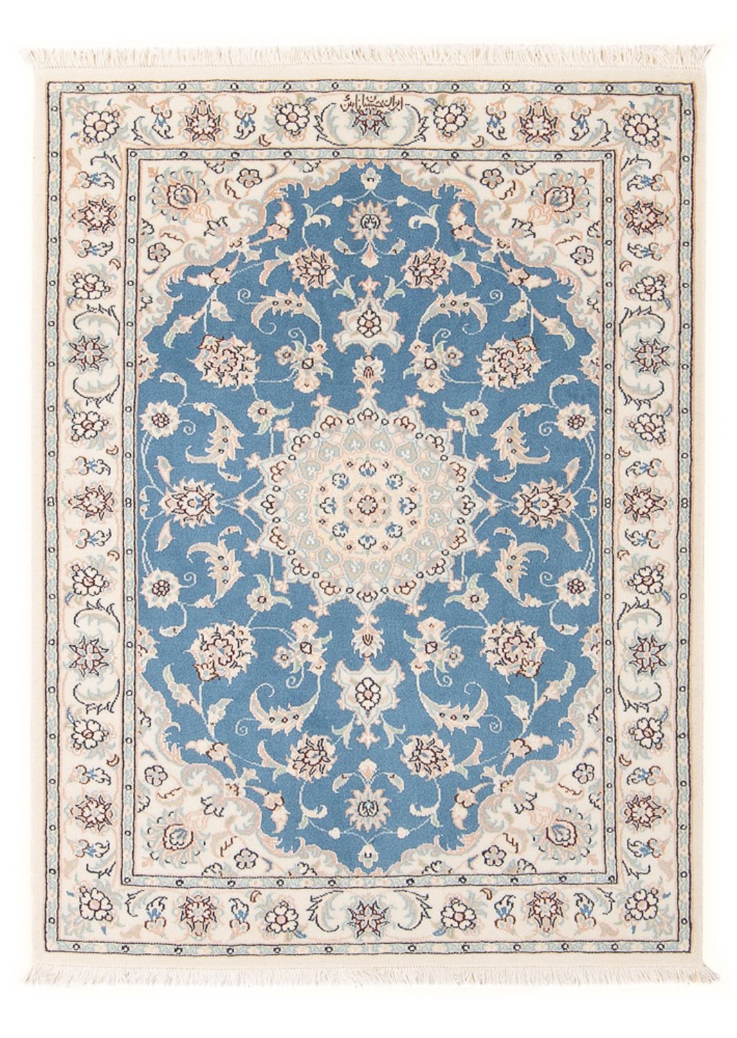Persisk tæppe - Nain - Premium - 116 x 81 cm - lyseblå