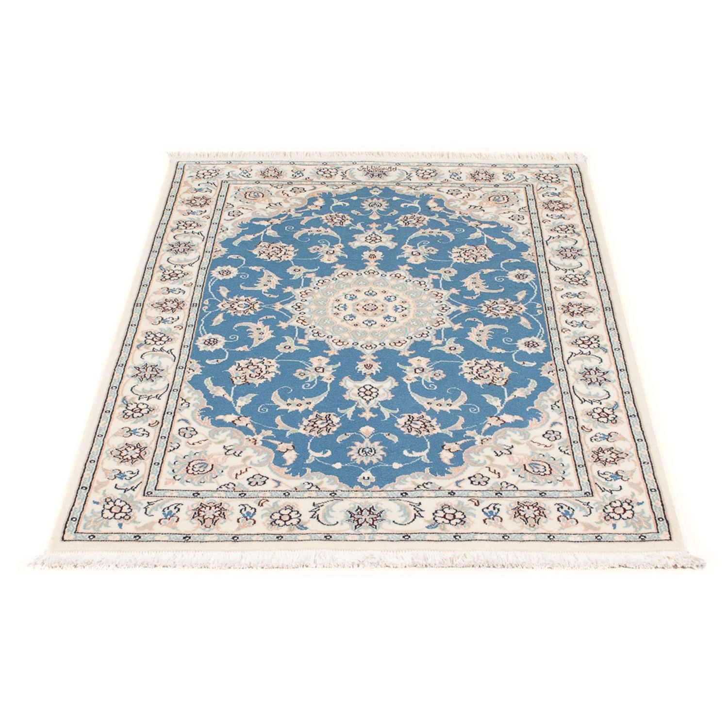 Persisk tæppe - Nain - Premium - 116 x 81 cm - lyseblå