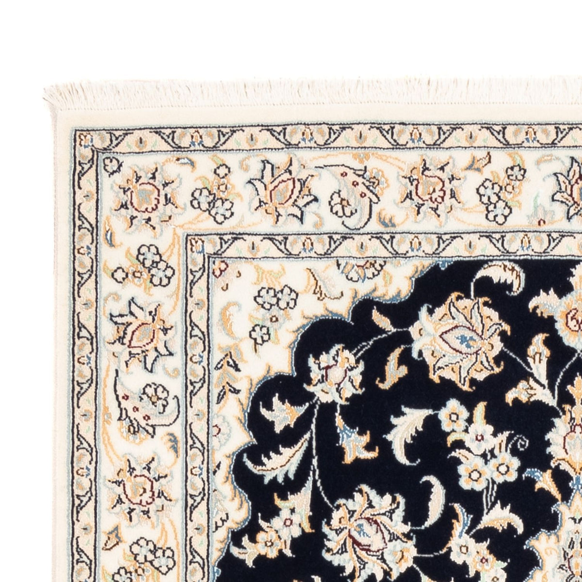 Persisk tæppe - Nain - Premium - 158 x 109 cm - mørkeblå