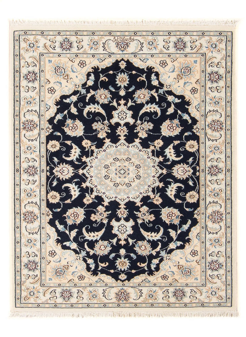 Persisk tæppe - Nain - Premium - 120 x 80 cm - mørkeblå