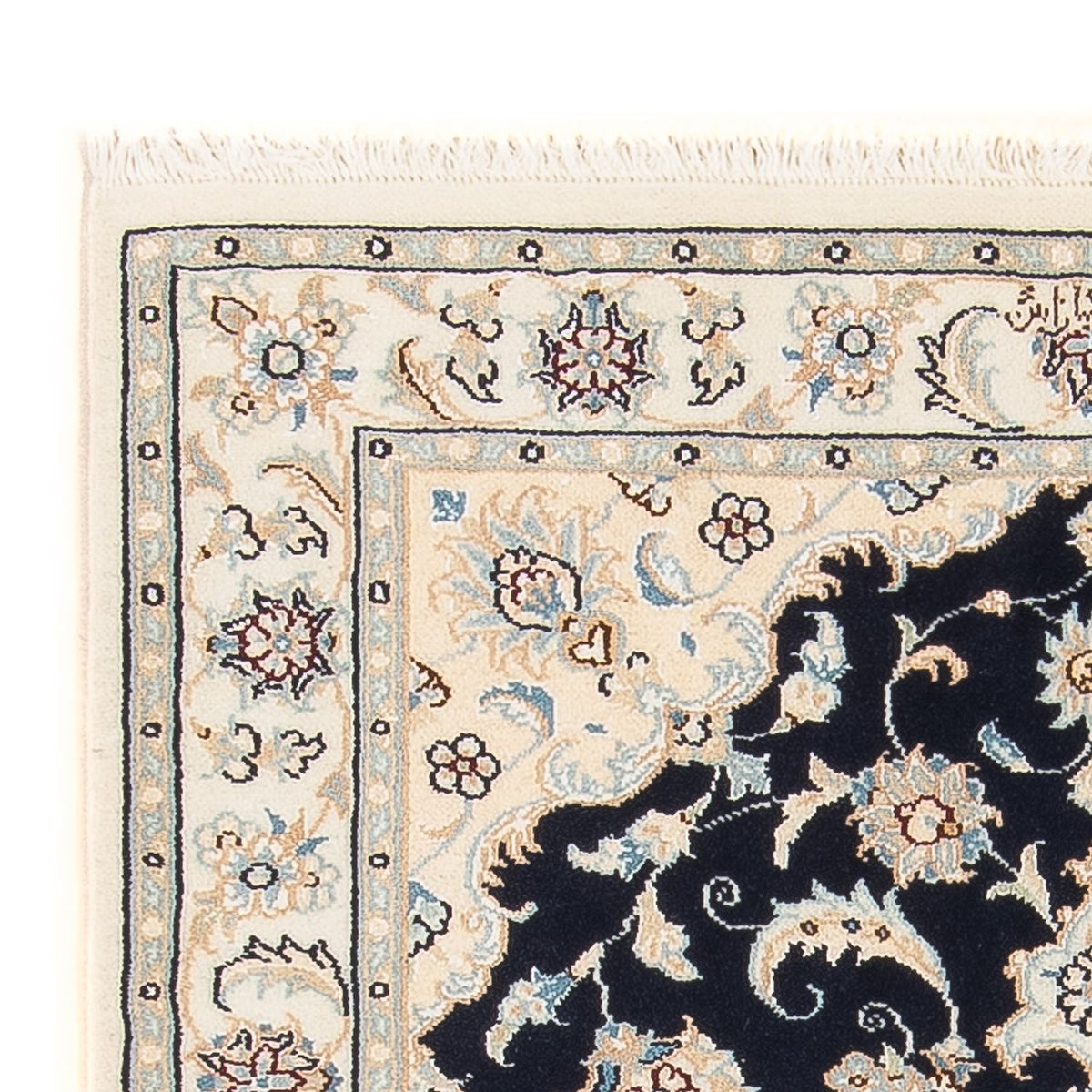 Persisk tæppe - Nain - Premium - 120 x 80 cm - mørkeblå