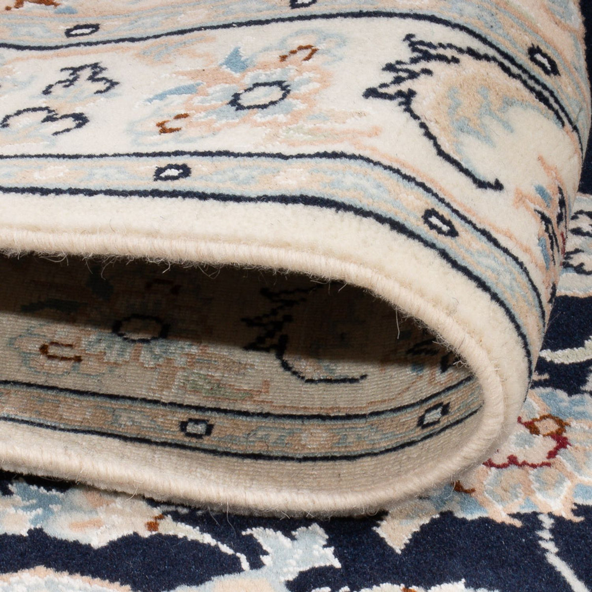 Persisk tæppe - Nain - Premium - 120 x 80 cm - mørkeblå