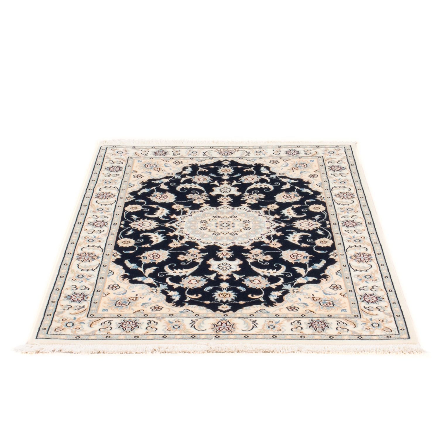 Persisk tæppe - Nain - Premium - 120 x 80 cm - mørkeblå