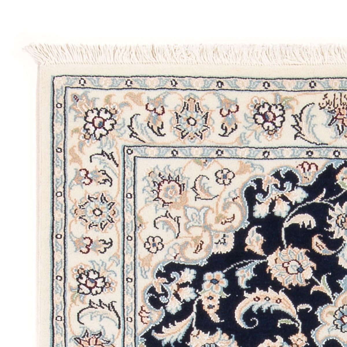 Persisk tæppe - Nain - Premium - 117 x 78 cm - mørkeblå