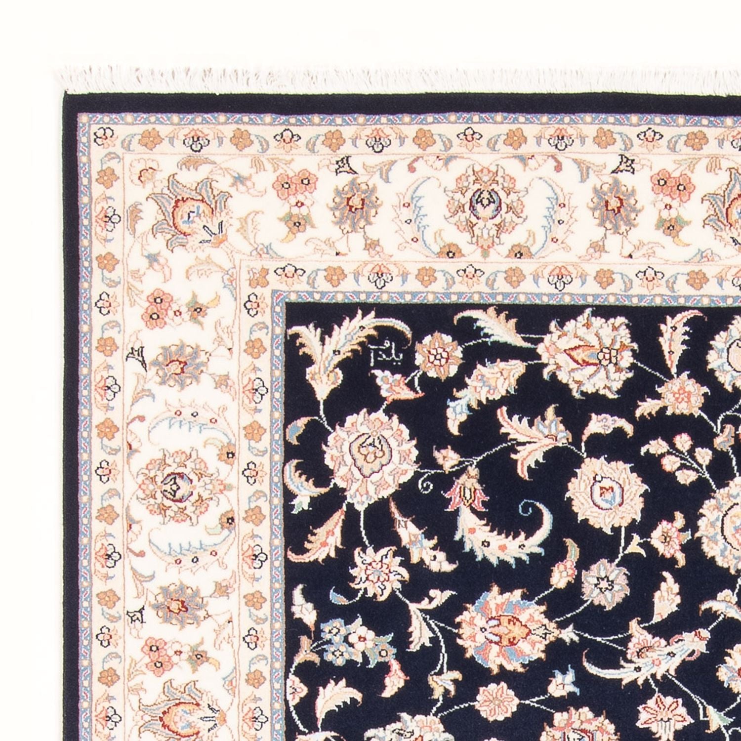 Persisk tæppe - Tabriz - Royal - 201 x 149 cm - mørkeblå