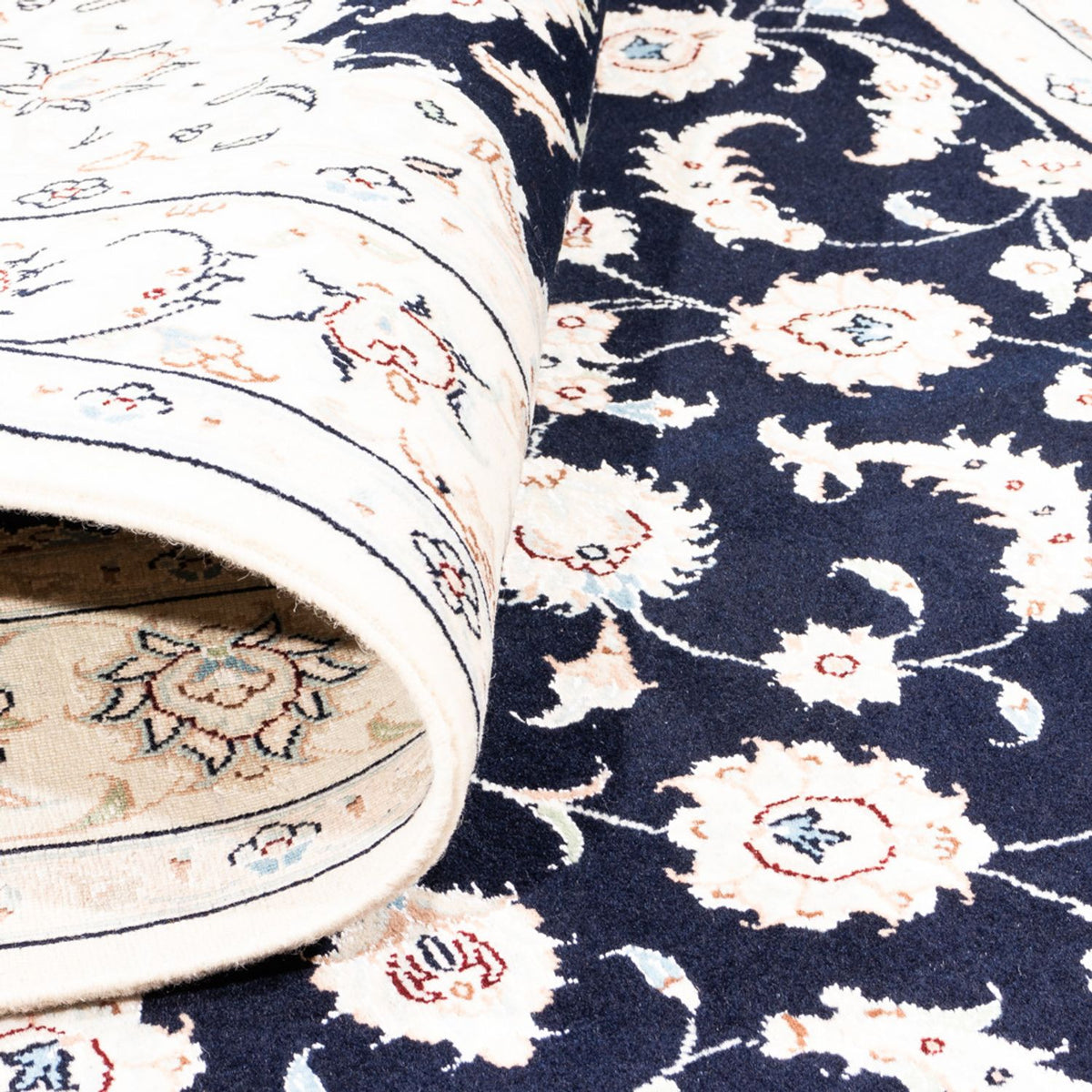 Persisk tæppe - Nain - Premium - 175 x 117 cm - mørkeblå