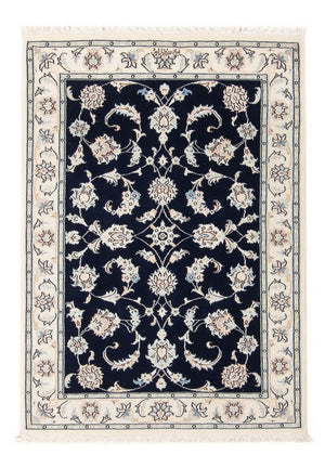 Persisk tæppe - Nain - Premium - 124 x 82 cm - mørkeblå