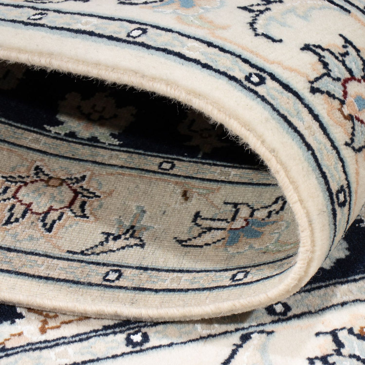 Persisk tæppe - Nain - Premium - 124 x 82 cm - mørkeblå