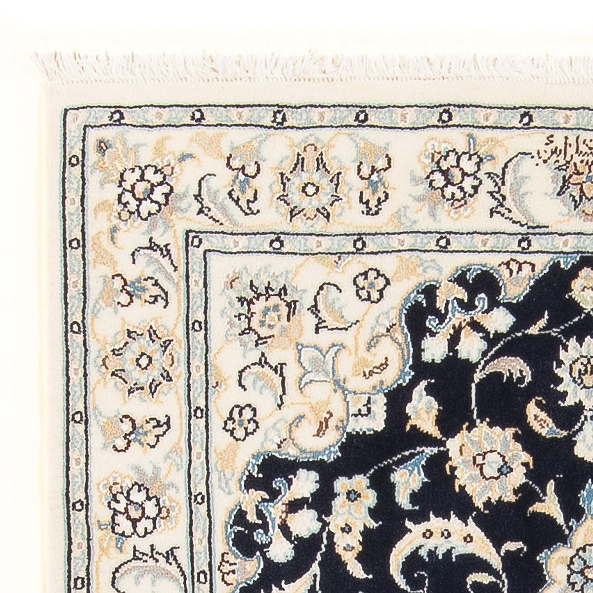 Persisk tæppe - Nain - Premium - 118 x 80 cm - mørkeblå