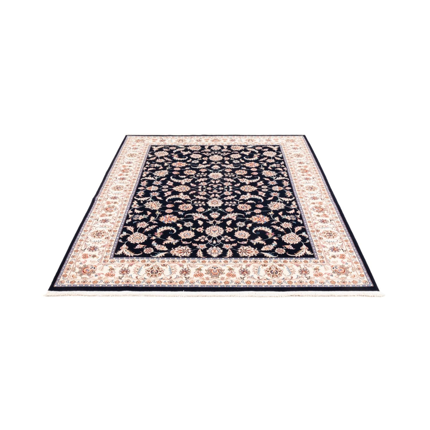 Persisk tæppe - Tabriz - 200 x 148 cm - mørkeblå