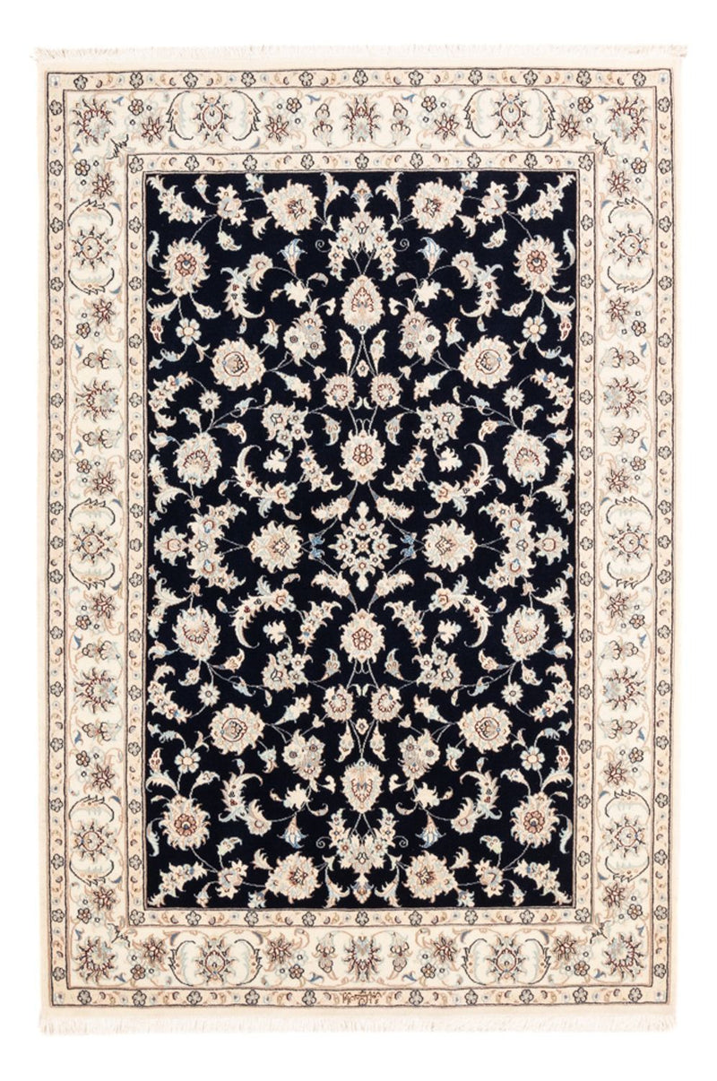 Persisk tæppe - Nain - Premium - 182 x 121 cm - mørkeblå