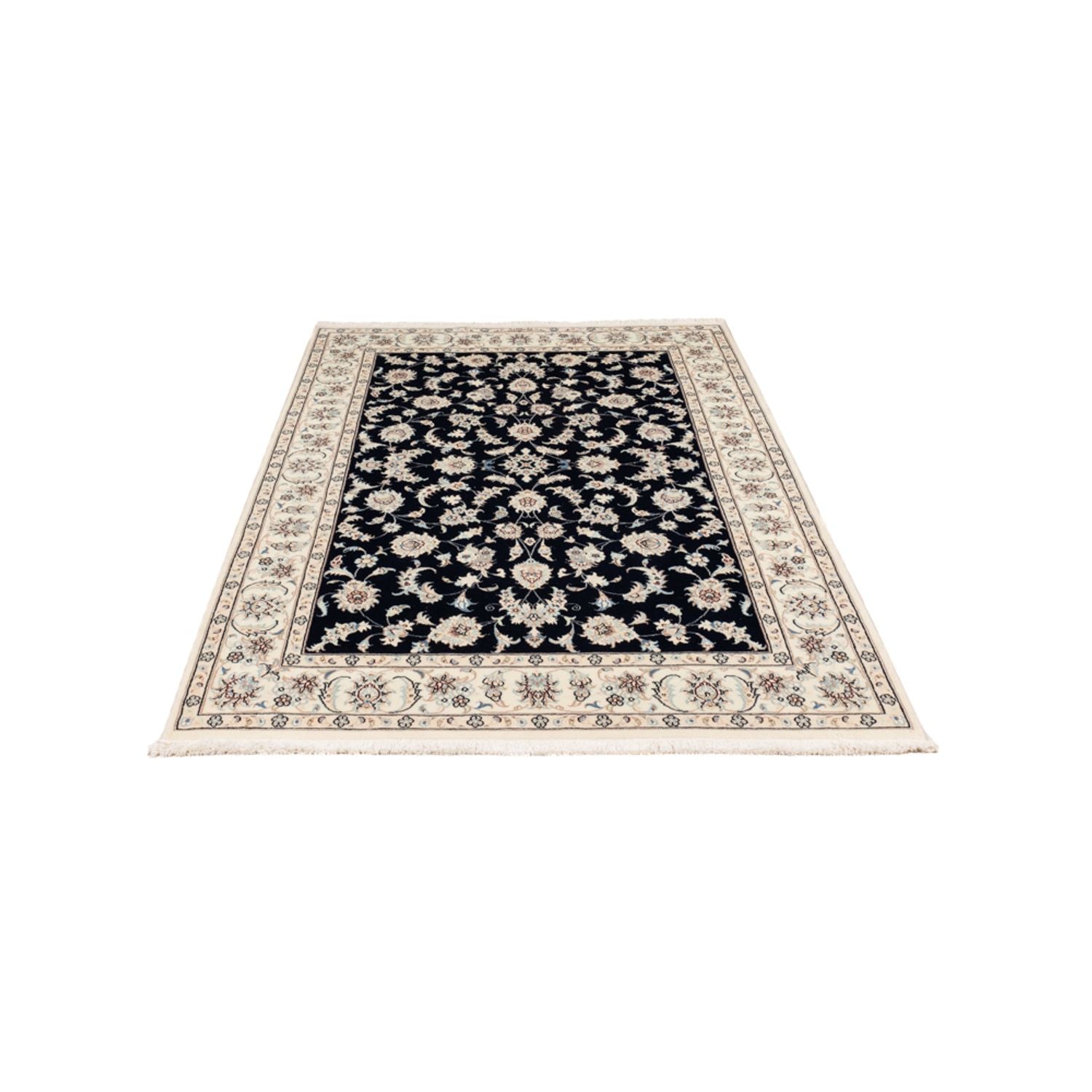 Persisk tæppe - Nain - Premium - 182 x 121 cm - mørkeblå