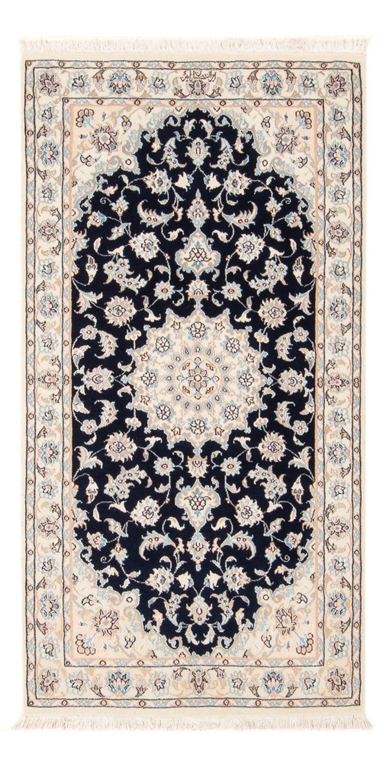 Persisk tæppe - Nain - Premium - 137 x 73 cm - mørkeblå