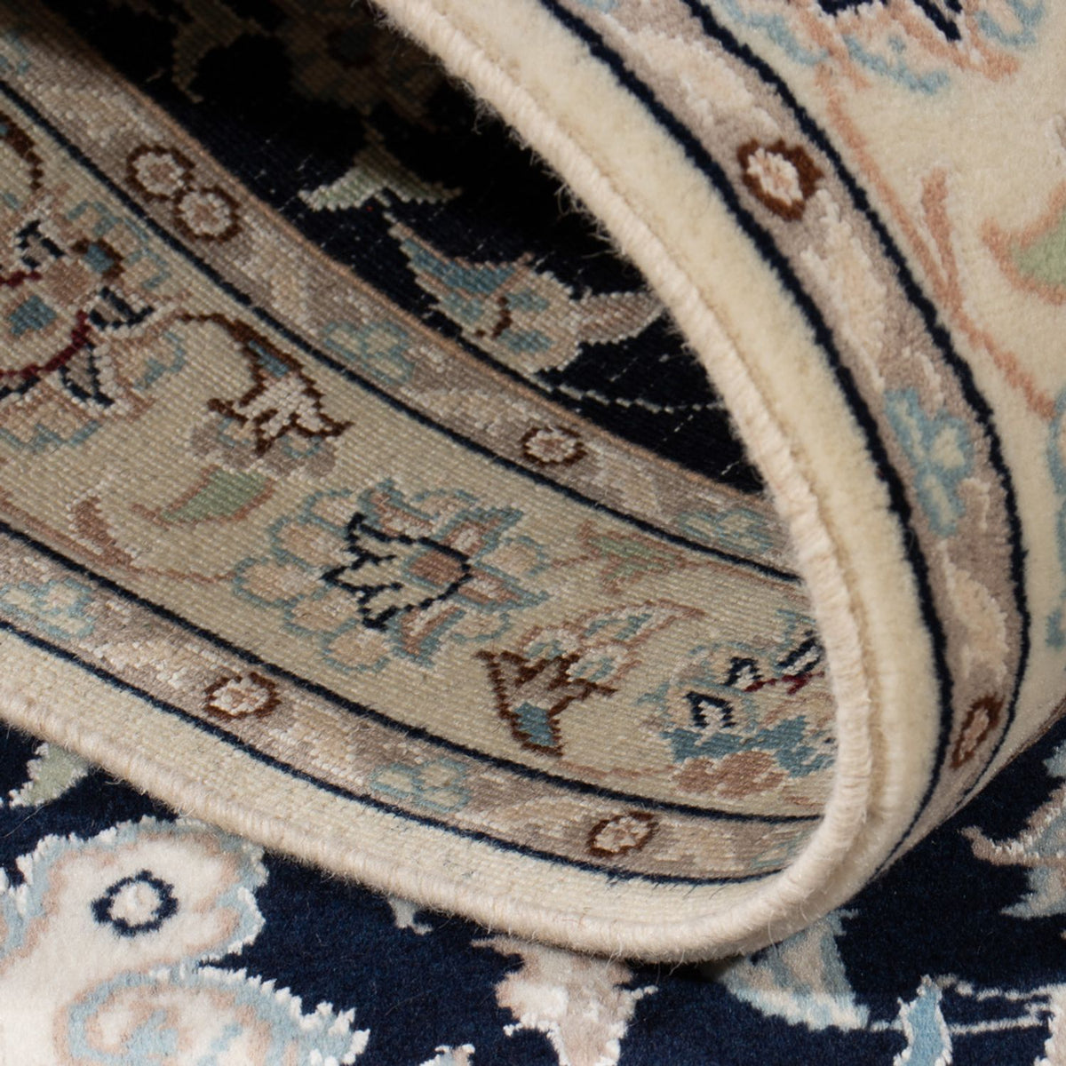 Persisk tæppe - Nain - Premium - 137 x 73 cm - mørkeblå