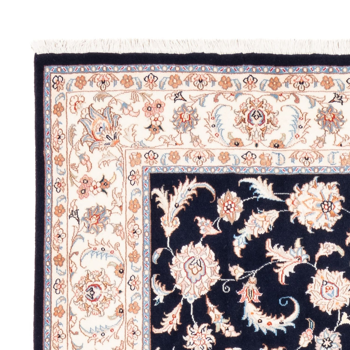 Persisk tæppe - Tabriz - 200 x 147 cm - mørkeblå