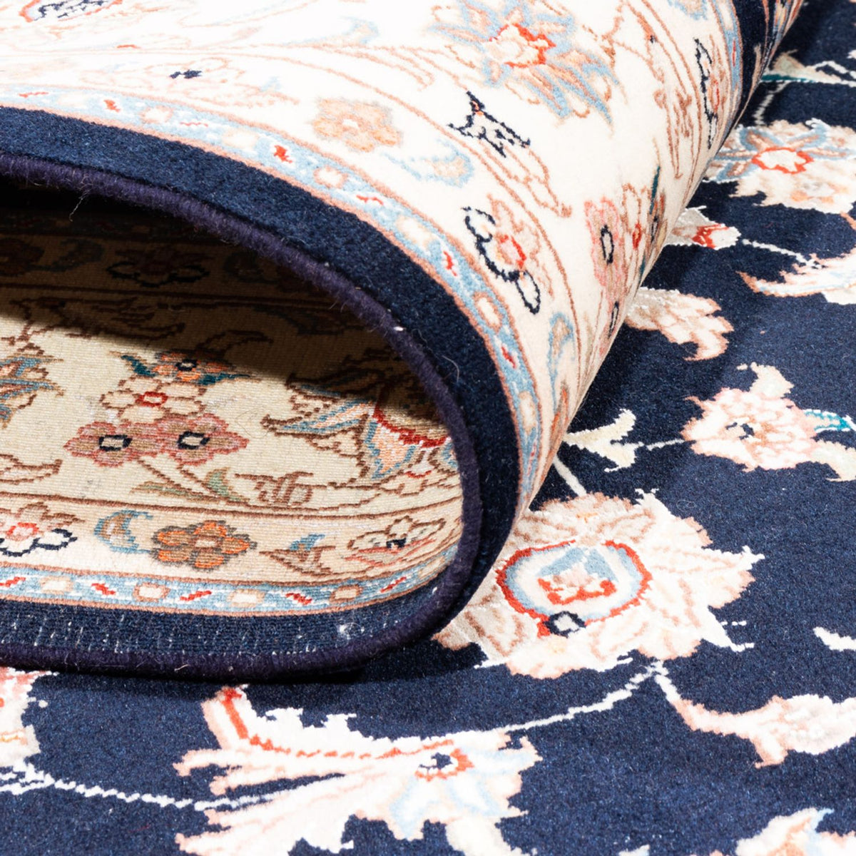 Persisk tæppe - Tabriz - 200 x 147 cm - mørkeblå