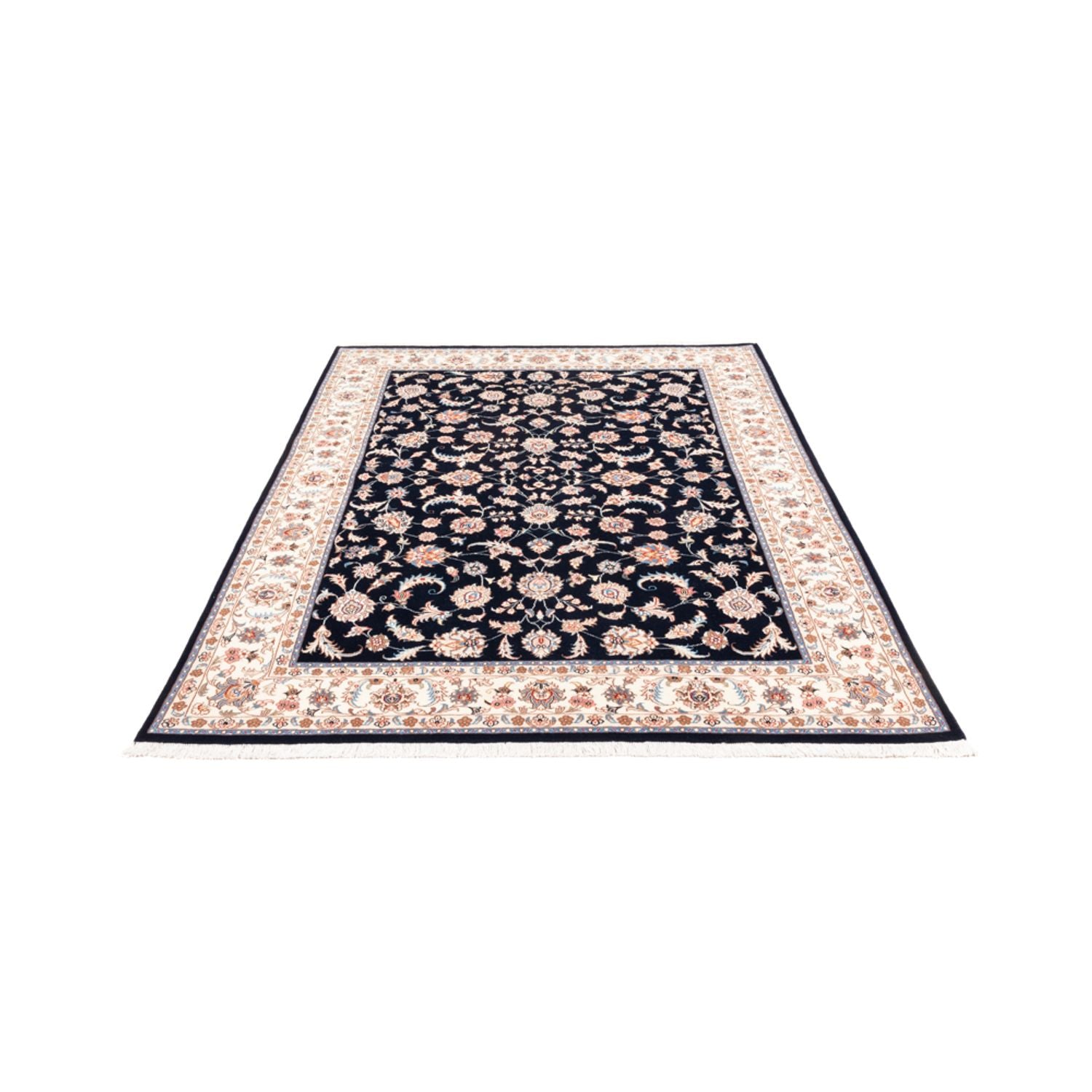 Persisk tæppe - Tabriz - 200 x 147 cm - mørkeblå