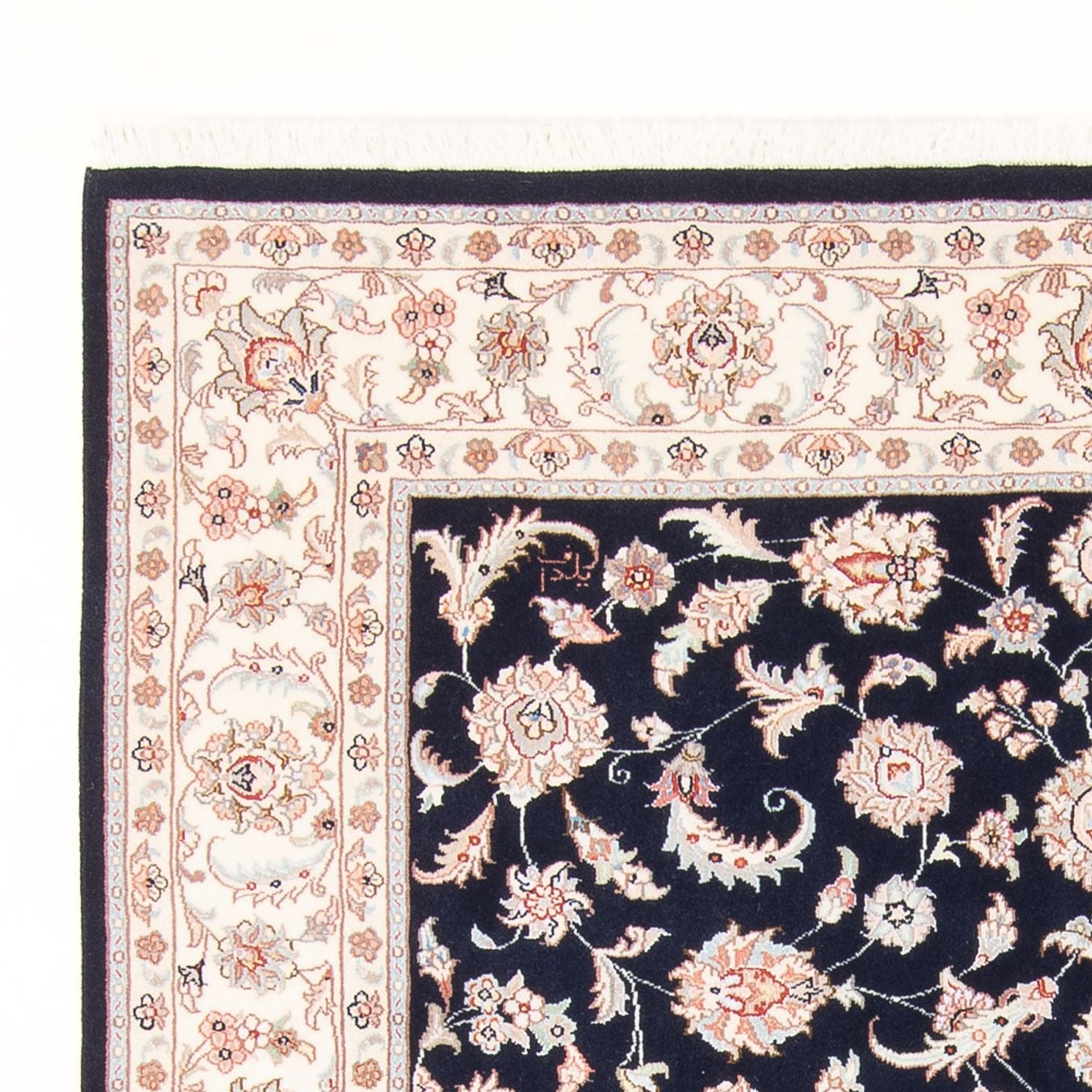 Persisk tæppe - Tabriz - Royal - 201 x 149 cm - mørkeblå