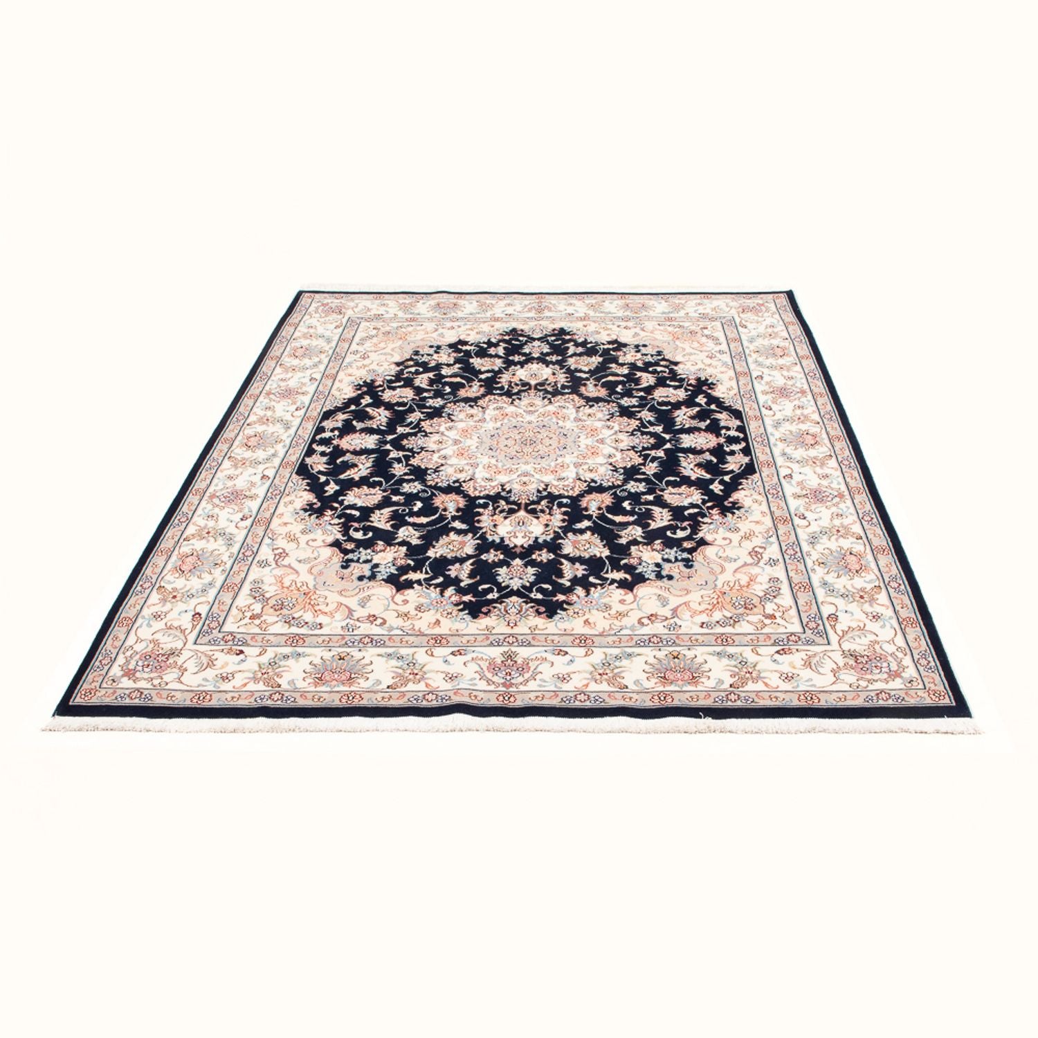 Persisk tæppe - Tabriz - Royal - 197 x 149 cm - mørkeblå