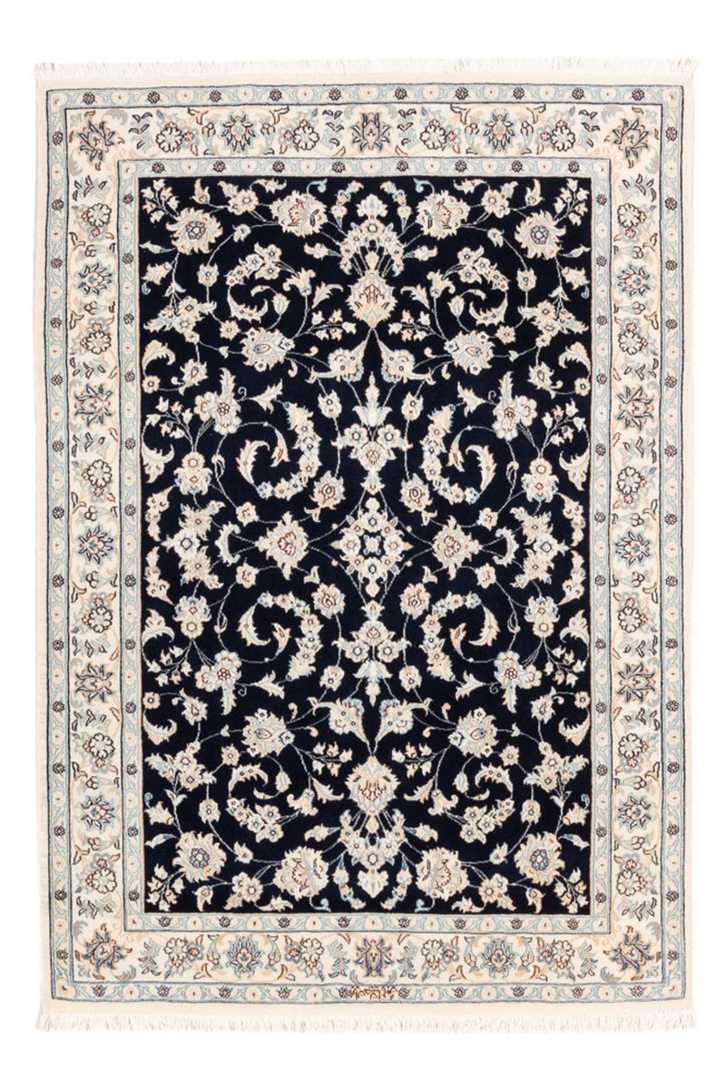 Persisk tæppe - Nain - Premium - 154 x 107 cm - mørkeblå