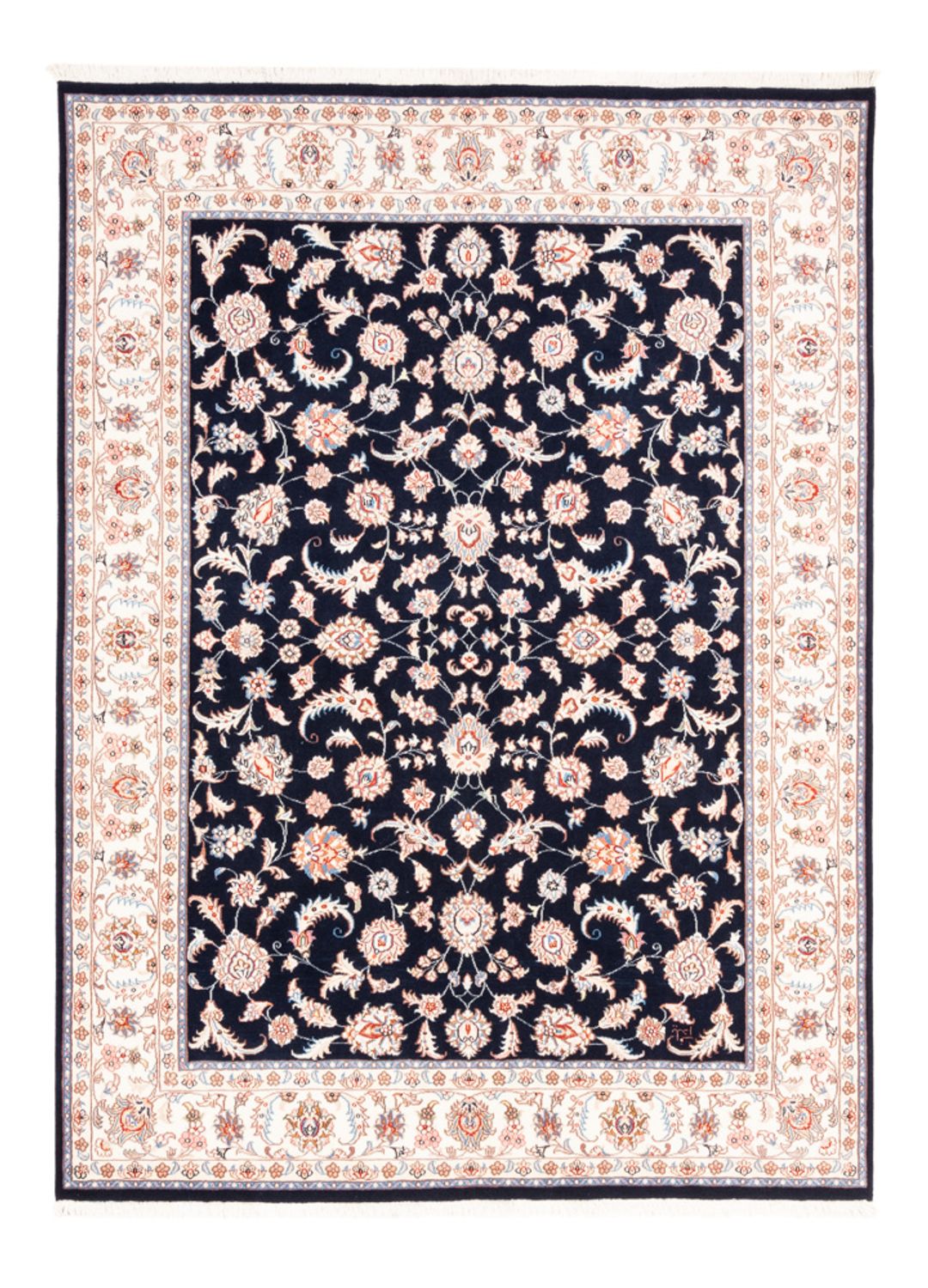 Persisk tæppe - Tabriz - 200 x 149 cm - mørkeblå