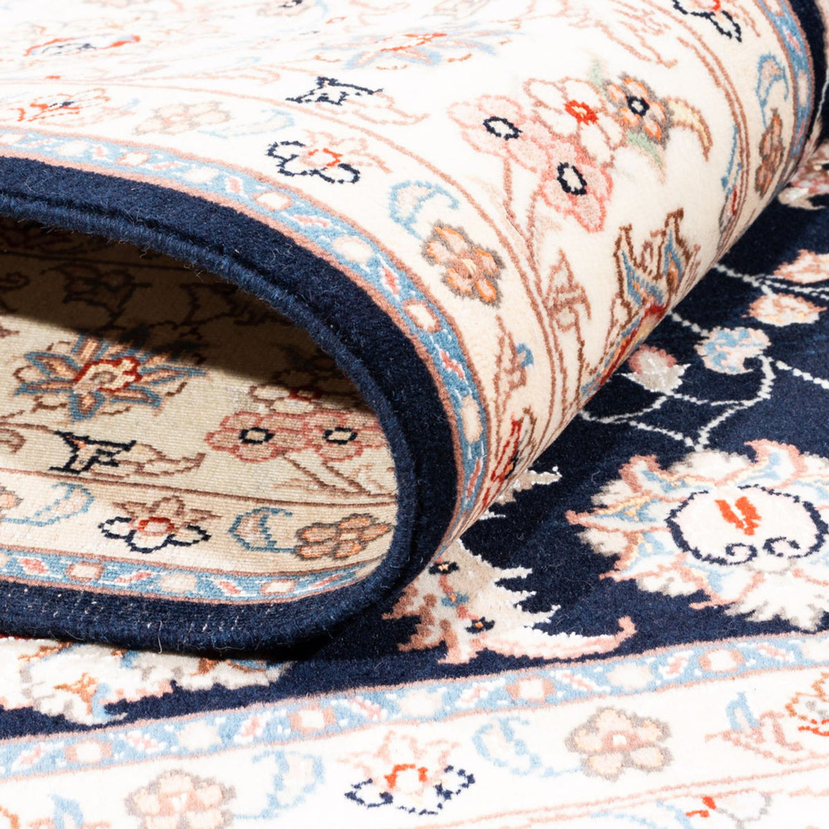 Persisk tæppe - Tabriz - 200 x 149 cm - mørkeblå