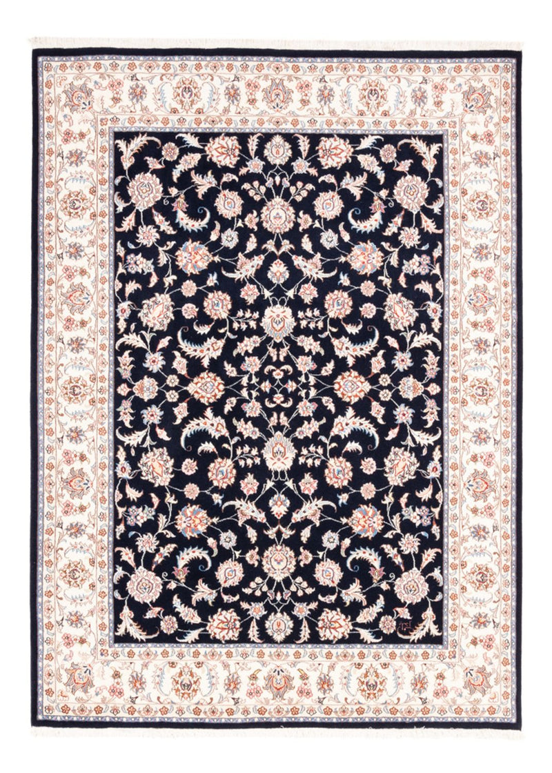 Persisk tæppe - Tabriz - 201 x 150 cm - mørkeblå