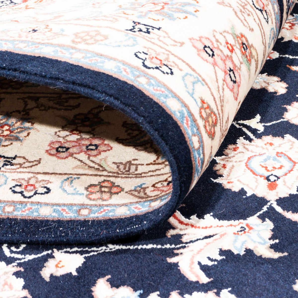 Persisk tæppe - Tabriz - 201 x 150 cm - mørkeblå