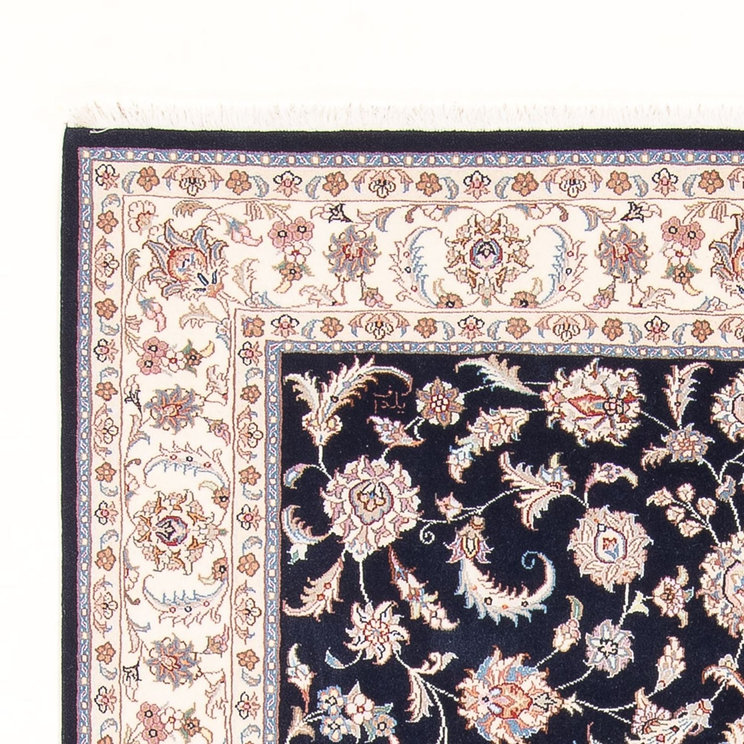 Persisk tæppe - Tabriz - Royal - 201 x 150 cm - mørkeblå