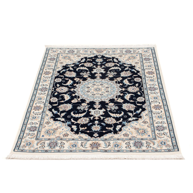 Persisk tæppe - Nain - Premium - 122 x 81 cm - mørkeblå