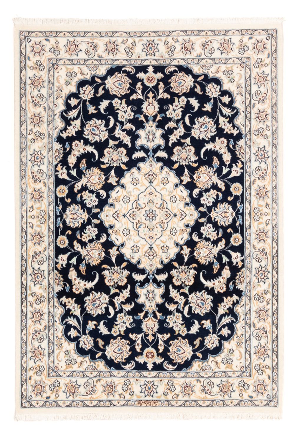 Persisk tæppe - Nain - Premium - 151 x 108 cm - blå