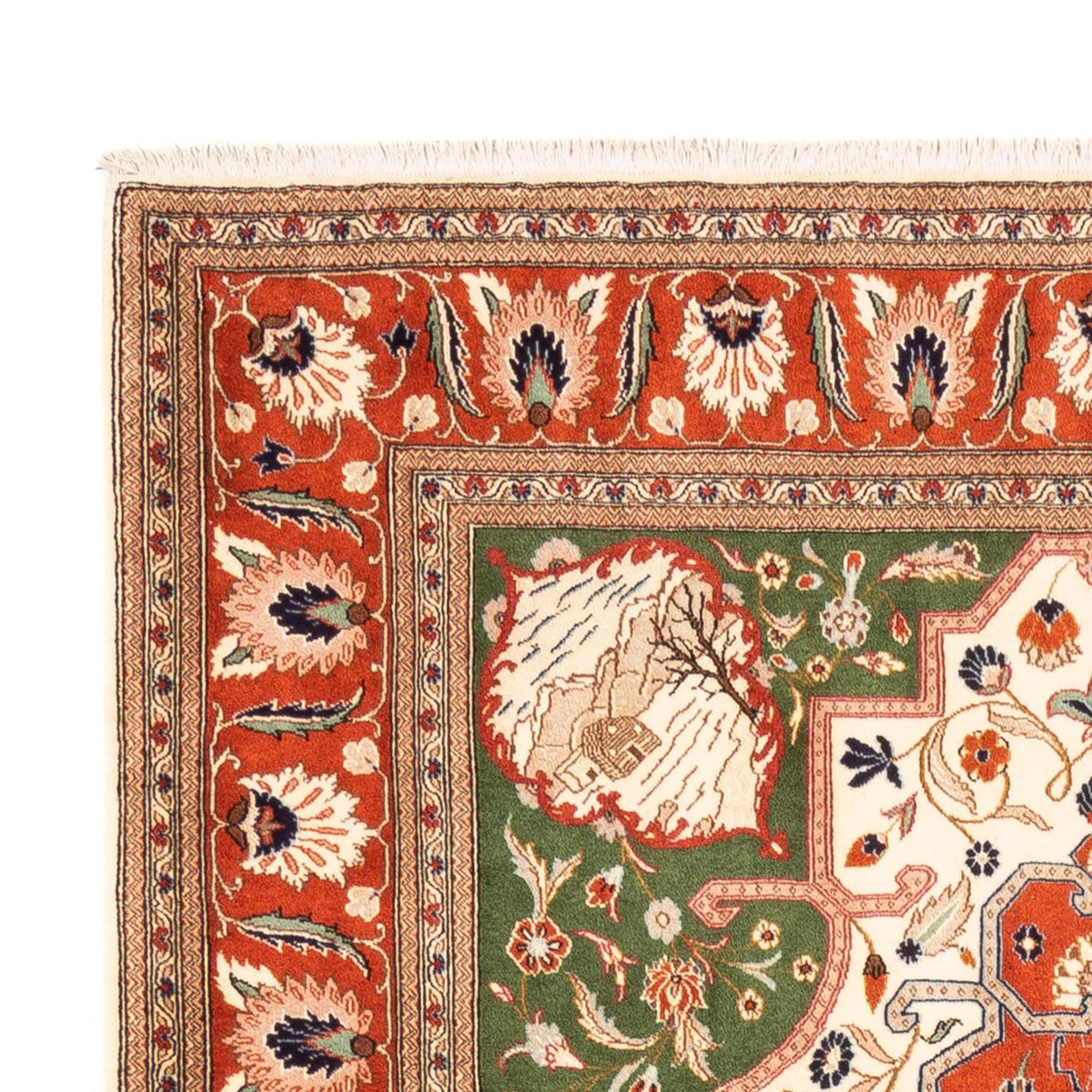 Persisk tæppe - Ghom - 230 x 172 cm - grøn