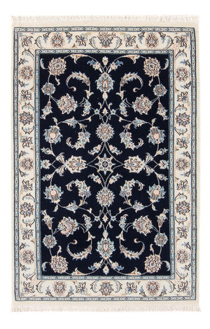 Persisk tæppe - Nain - Premium - 121 x 78 cm - mørkeblå