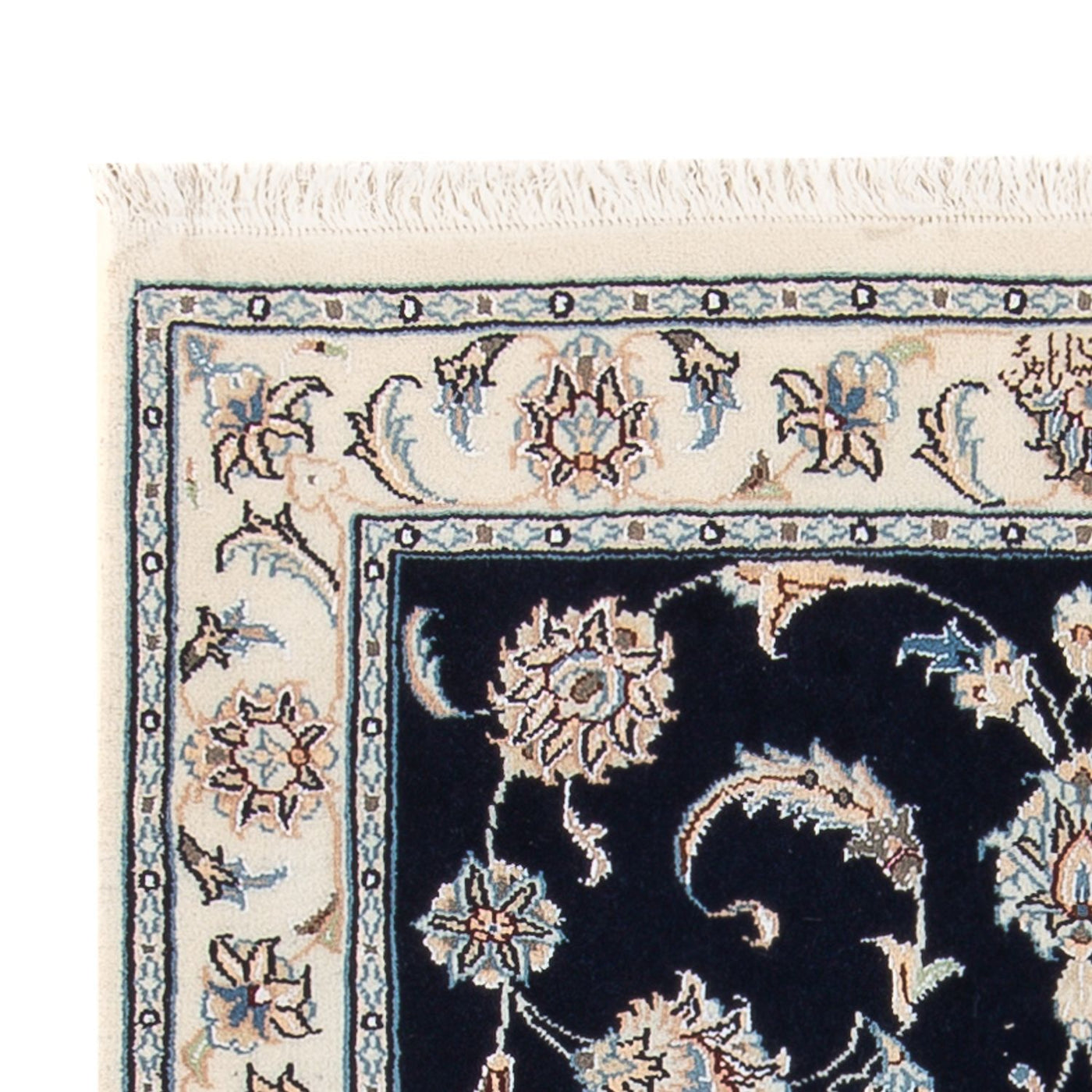 Persisk tæppe - Nain - Premium - 121 x 78 cm - mørkeblå