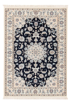 Persisk tæppe - Nain - Premium - 123 x 83 cm - mørkeblå