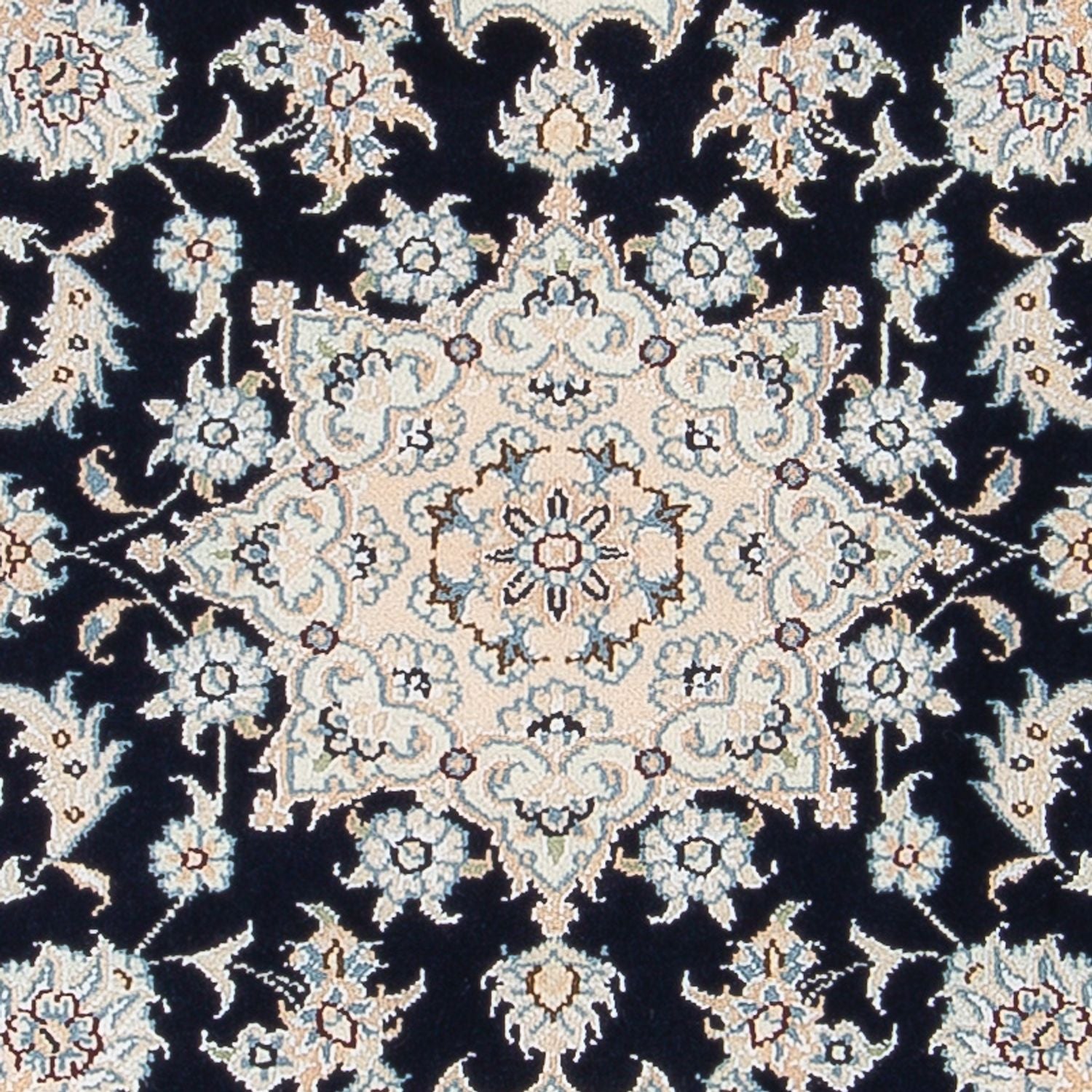 Persisk tæppe - Nain - Premium - 123 x 83 cm - mørkeblå