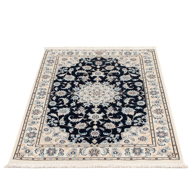 Persisk tæppe - Nain - Premium - 123 x 83 cm - mørkeblå