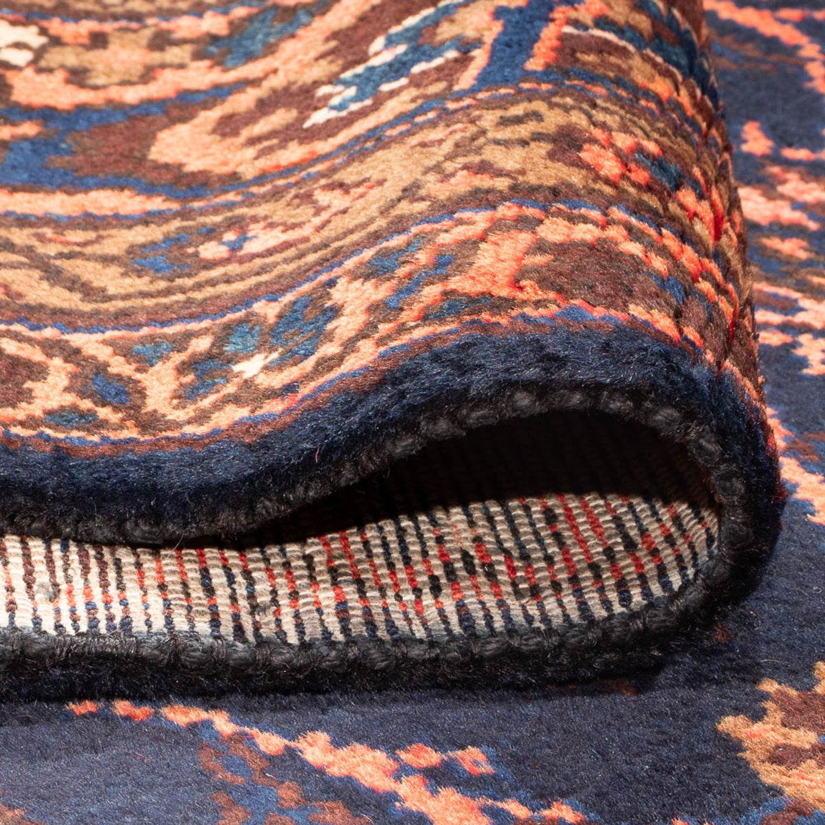 Løber Persisk tæppe - Nomadisk - 323 x 120 cm - mørkeblå