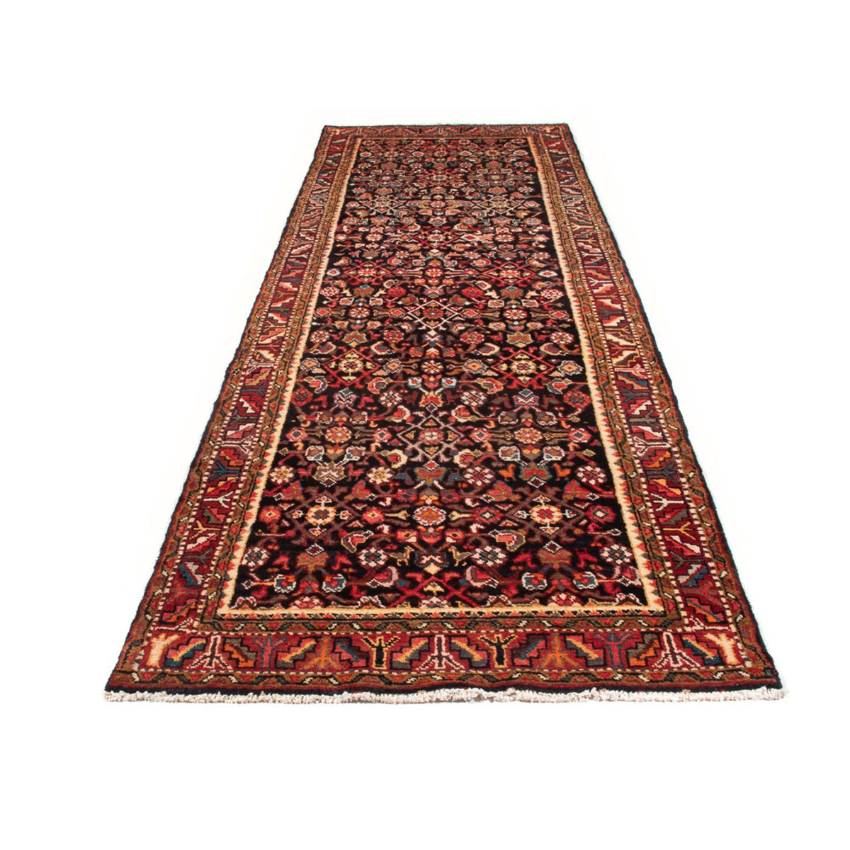 Løber Persisk tæppe - Nomadisk - 356 x 114 cm - mørkeblå