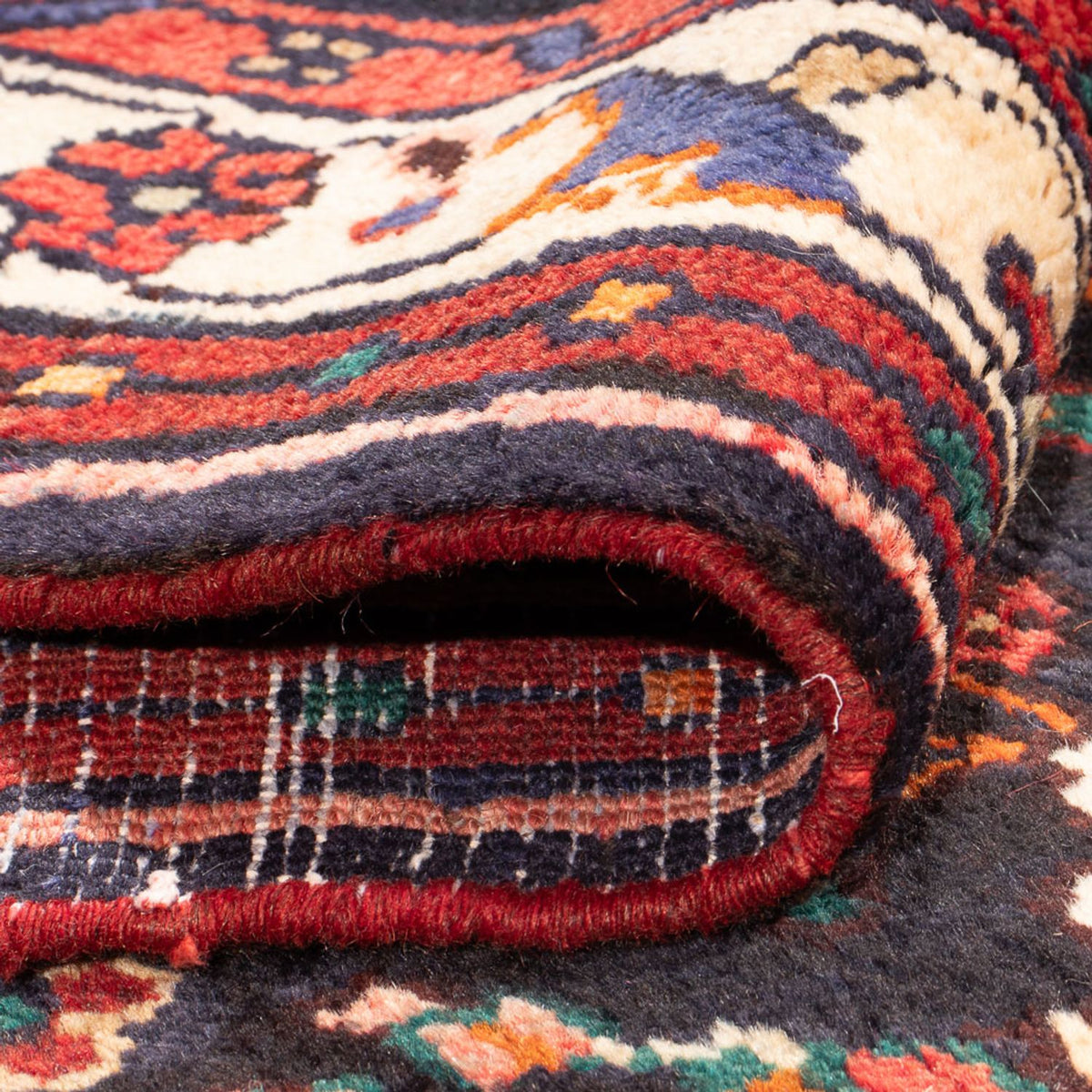 Løber Persisk tæppe - Nomadisk - 317 x 111 cm - mørkeblå