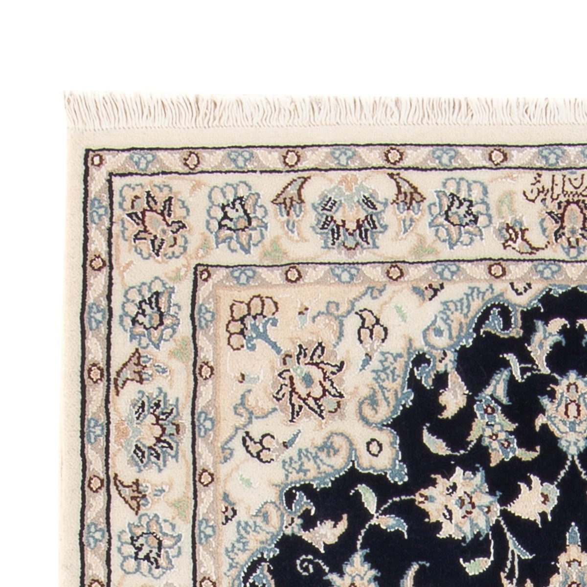 Persisk tæppe - Nain - Premium - 140 x 70 cm - mørkeblå