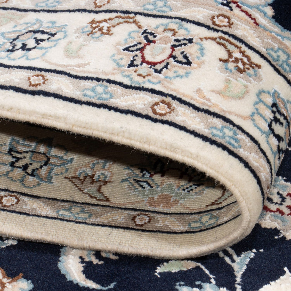 Persisk tæppe - Nain - Premium - 140 x 70 cm - mørkeblå