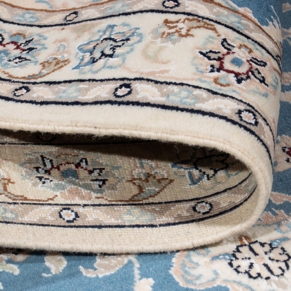 Persisk tæppe - Nain - Premium - 138 x 76 cm - lyseblå