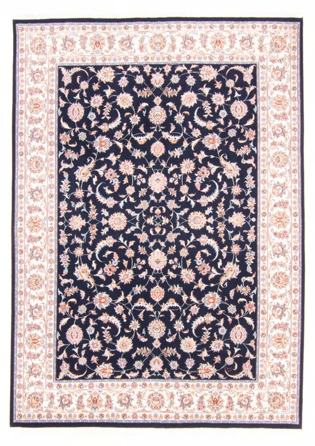 Persisk tæppe - Tabriz - Royal - 240 x 172 cm - mørkeblå