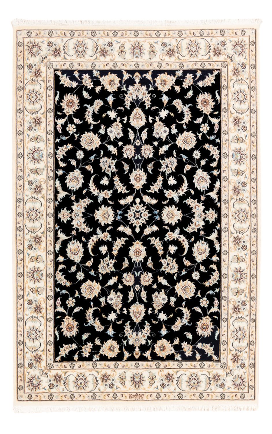 Persisk tæppe - Nain - Premium - 178 x 120 cm - mørkeblå