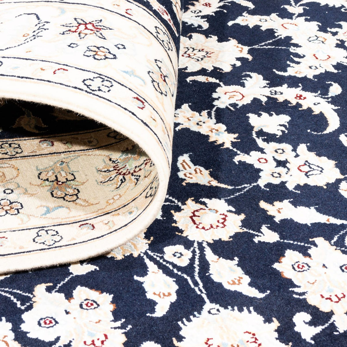 Persisk tæppe - Nain - Premium - 178 x 120 cm - mørkeblå