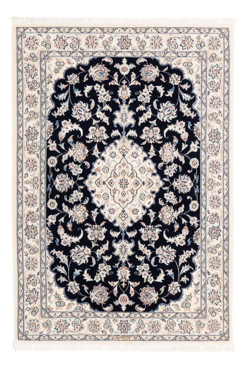 Persisk tæppe - Nain - Premium - 148 x 107 cm - mørkeblå