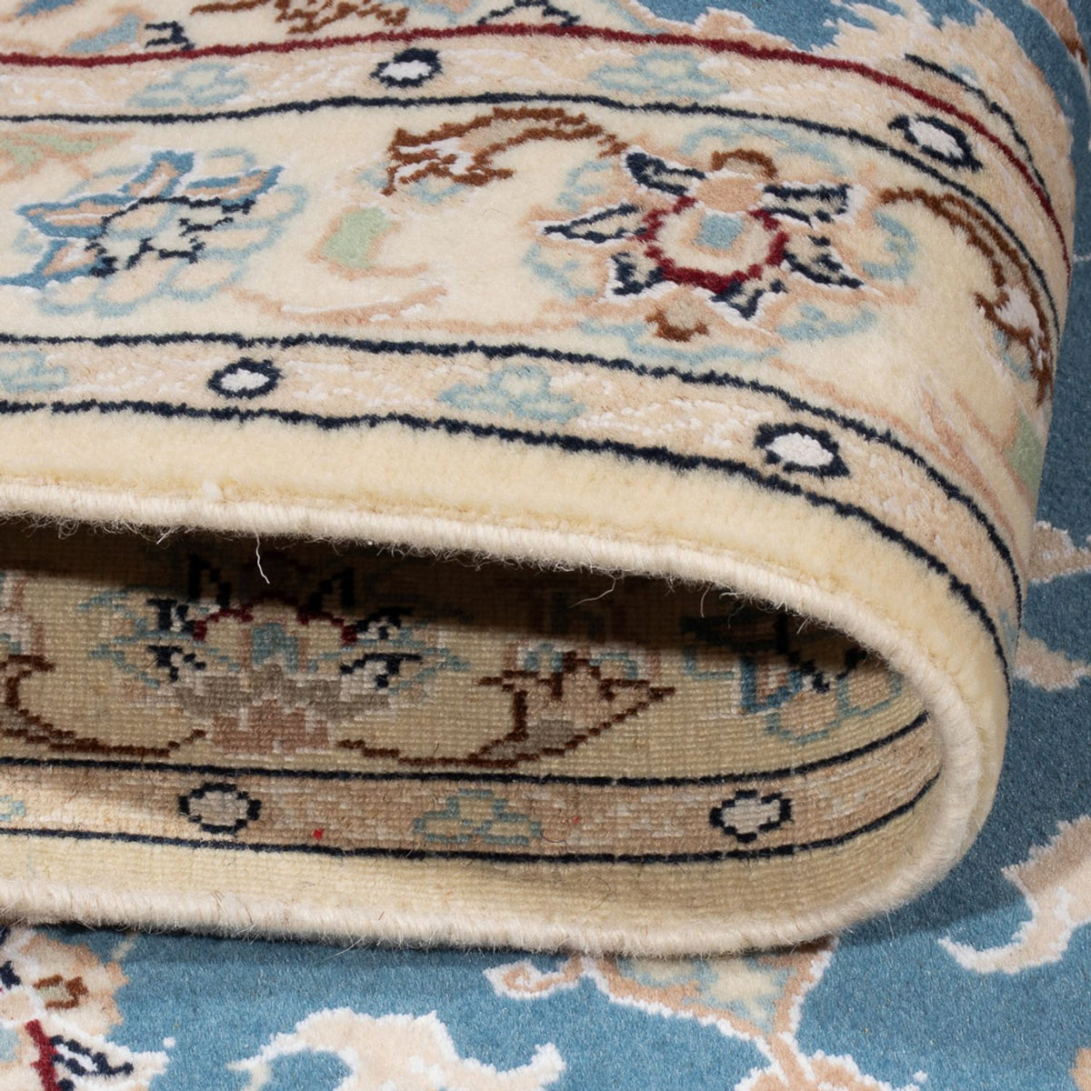 Persisk tæppe - Nain - Premium - 138 x 76 cm - lyseblå